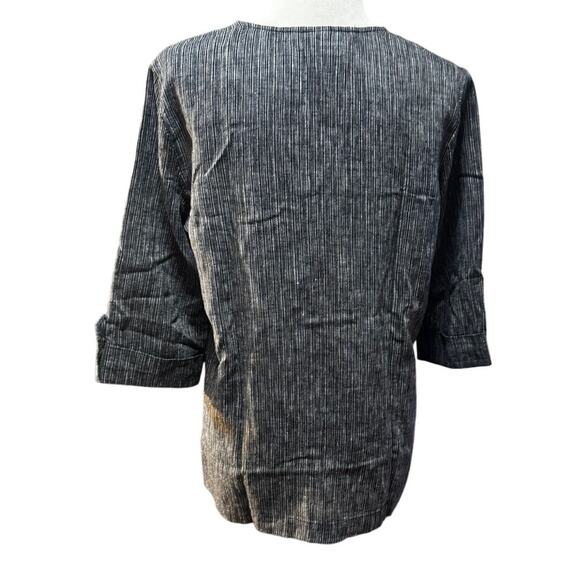 Hot Cotton Linen Blend Button Front Tunic Top Size S Lagenlook Marc Ware - Picture 3 of 6
